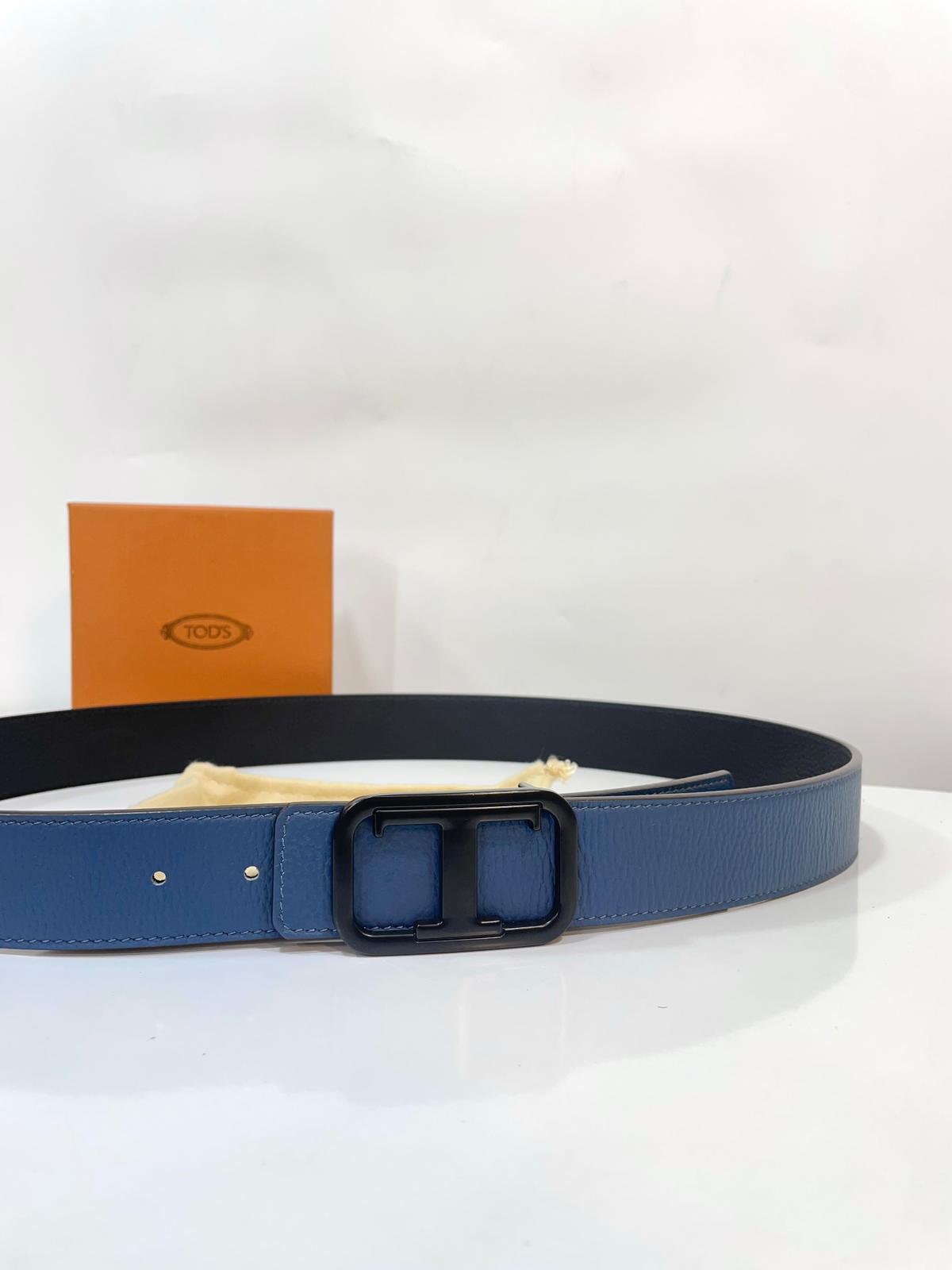 Luxury Leather Logo-T Timeless Buckle Belt