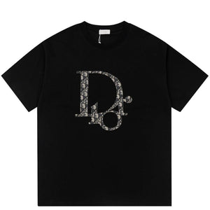 Luxurious  Branded Letter Logo Embroidery Short Sleeve T-shirt