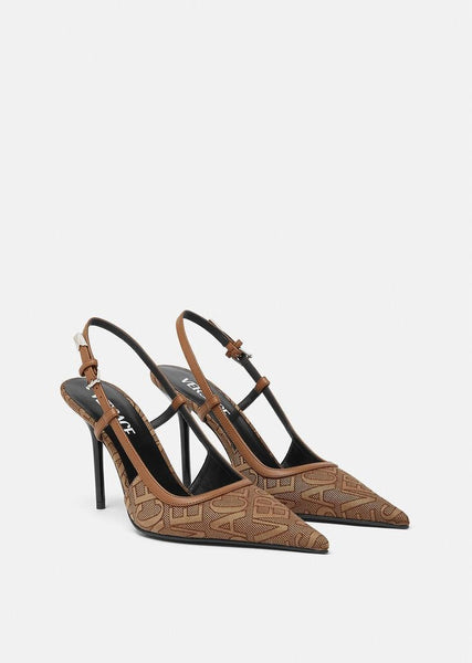 Luxury Branded  All over Slingback Pumps