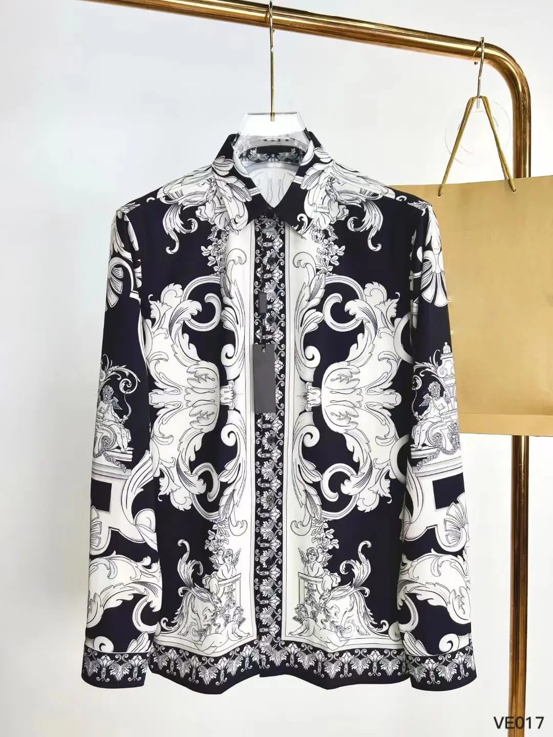 Branded  New Collection Silver Baroque Shirt