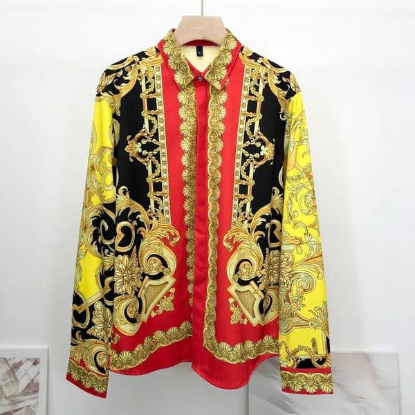 Luxury Branded Baroque Royal Yellow Shirt