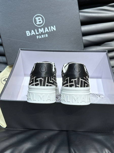 Premium B-Court Monogram-Pattern Sneakers