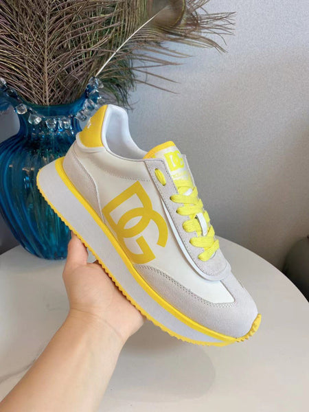 Luxury Cushion Mixed-Material Yellow Sneakers