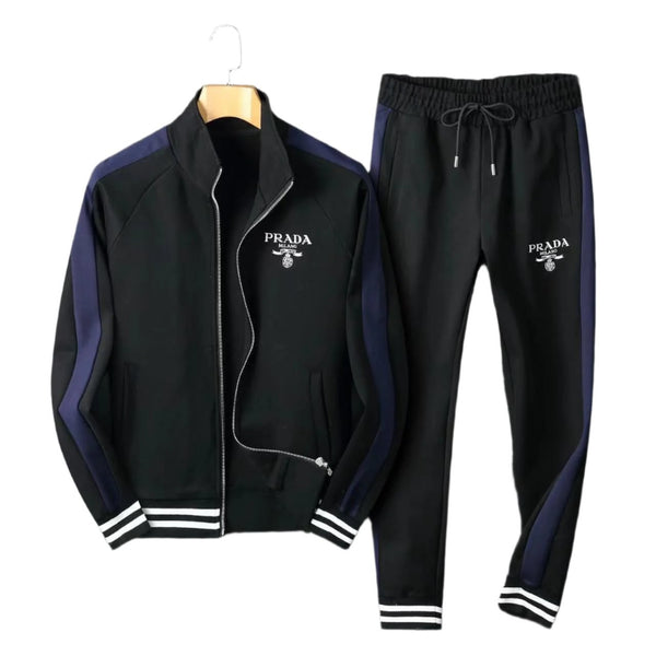 Men’s Luxury Black Tracksuit with Initial Logo