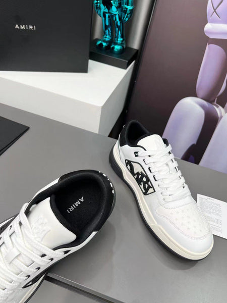 Imported Classic White Leather Sneakers With Logo