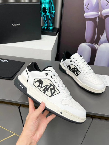 Imported Classic White Leather Sneakers With Logo