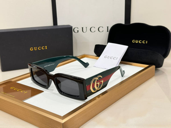 Logo-Plaque Rectangle-Frame Sunglasses