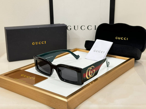 Logo-Plaque Rectangle-Frame Sunglasses