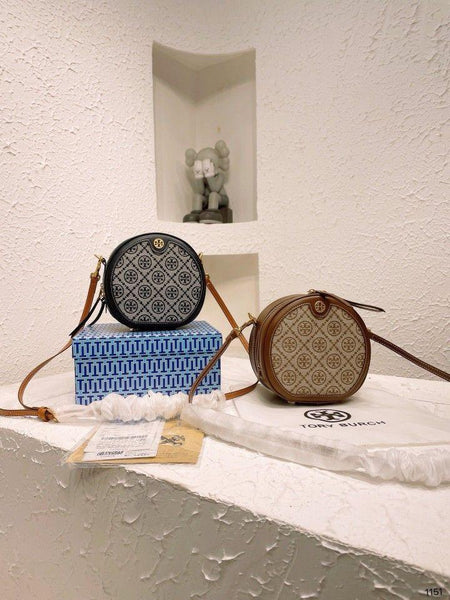 T Monogram Jacquard Petite Moon Bag