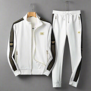 Luxury  Regular Fit White Track Set