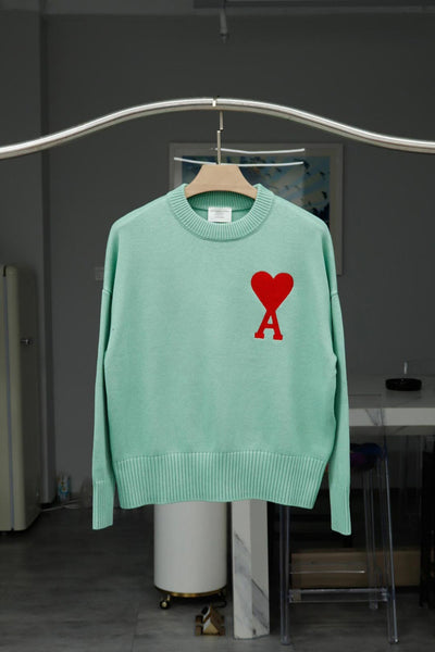 Premium Quality Round Knit Heart Logo Sweater for Men