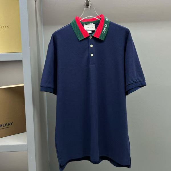 Premium  Knitted  Collar with Brand Signature  T-shirt