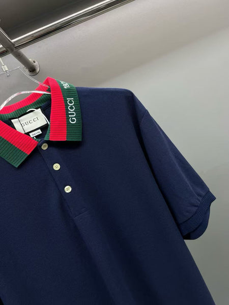 Premium  Knitted  Collar with Brand Signature  T-shirt