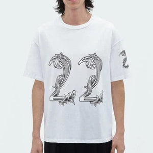 Premium Oversized  White 22 T-shirt