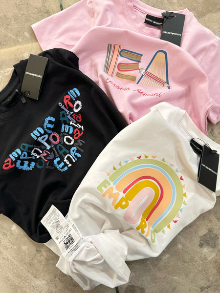 Premium Graphic Logo-Print T-shirt For  Kids Girls