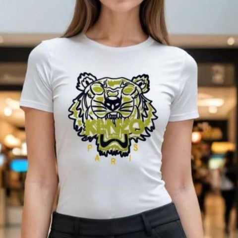 Premium Tiger Embroidered  Branded T-shirt for Women