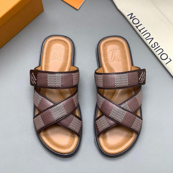 Premium Brown canvas Venice Mule Sandal
