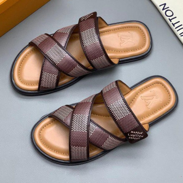 Premium Brown canvas Venice Mule Sandal