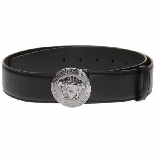 Premium Medusa Silver  Leather Belt