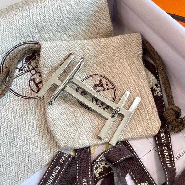 Branded   H Au Carre Belt Buckle & Reversible Leather  Belt