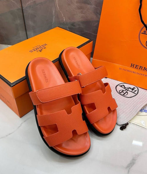 Premium Branded Leather H cut Upper Men Slipper