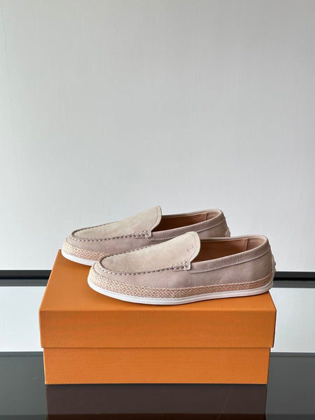 Men's Beige Nubuck Loafers