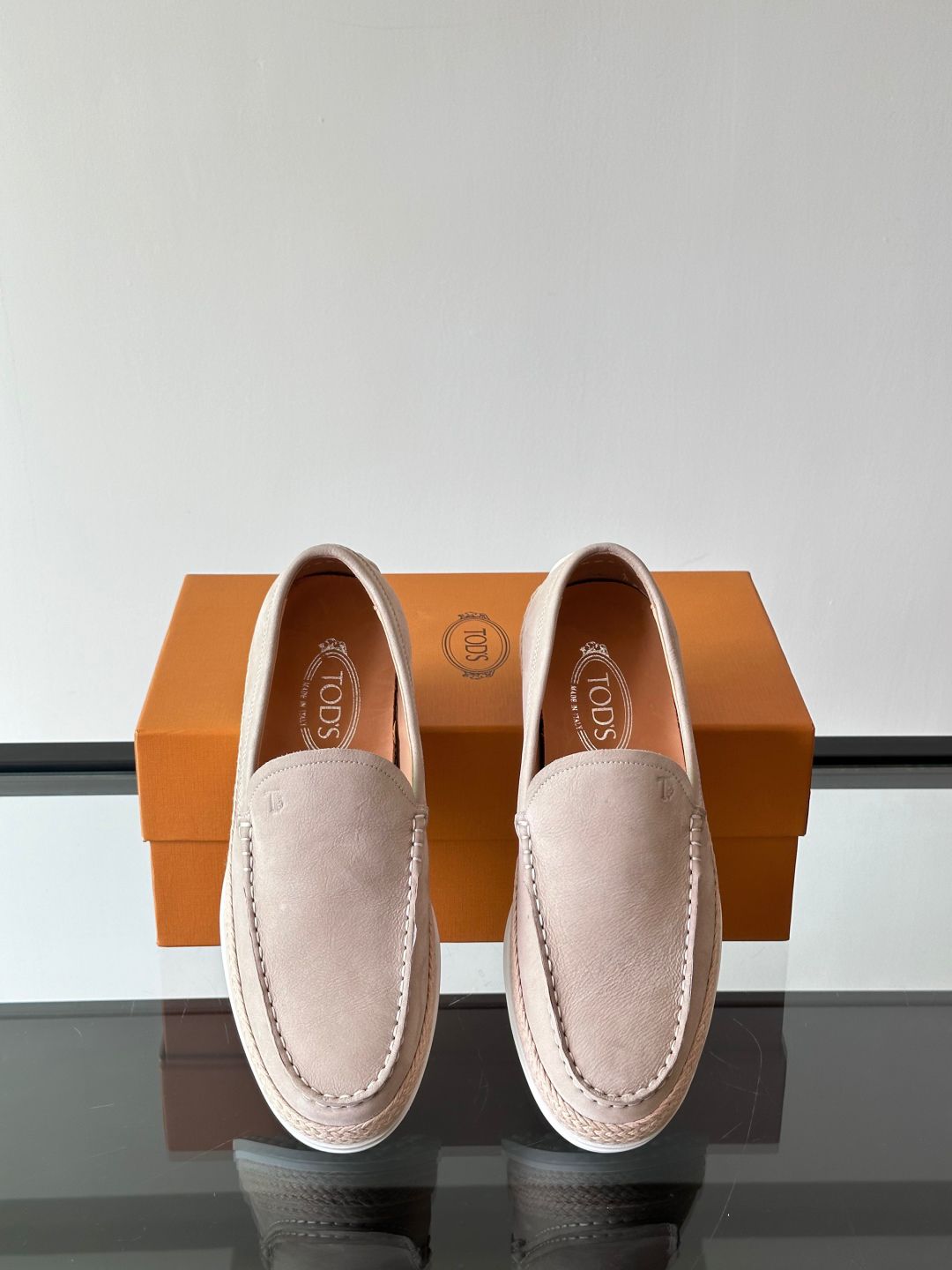 Men's Beige Nubuck Loafers