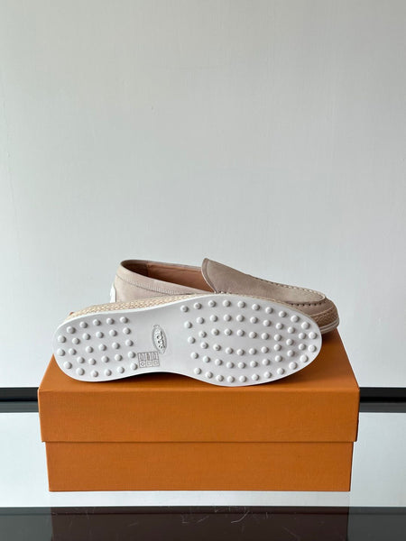 Men's Beige Nubuck Loafers