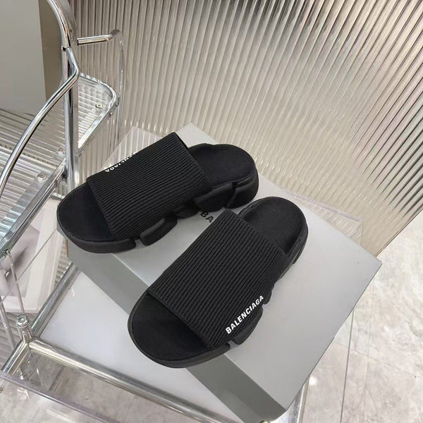 Luxury  Speed 2.0 Recycled Knit Slide Sandal Black