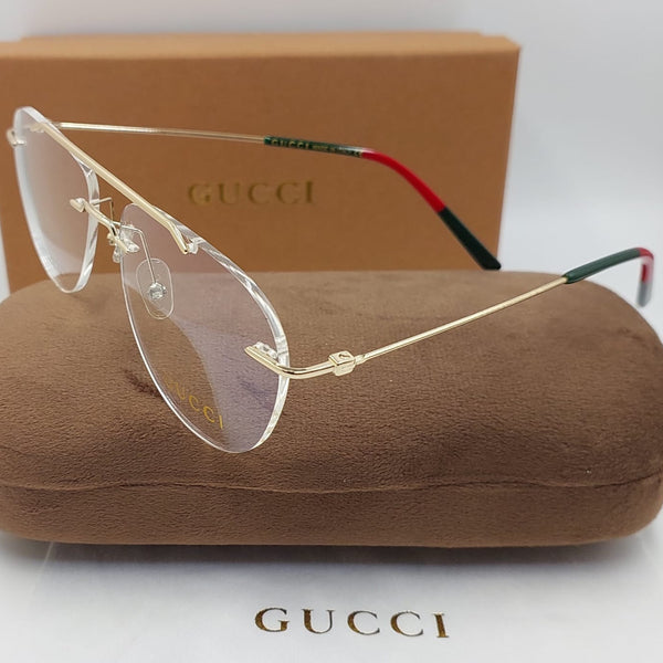 Luxury Lightweight Eyewear For Men Rimless Gold Metal  Optical Frame