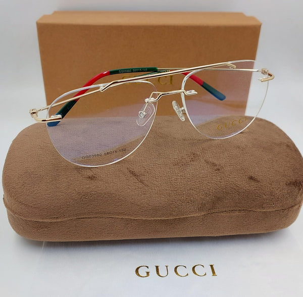 Luxury Lightweight Eyewear For Men Rimless Gold Metal  Optical Frame