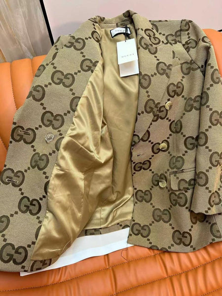 Premium GG Monogram Canvas Women’s Blazer & Pant Suit Set