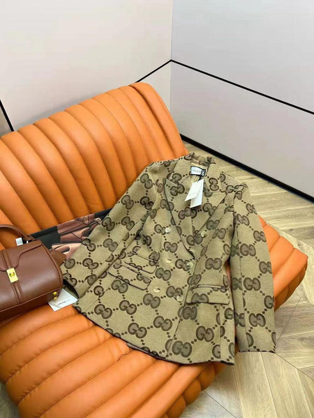 Premium GG Monogram Canvas Women’s Blazer & Pant Suit Set