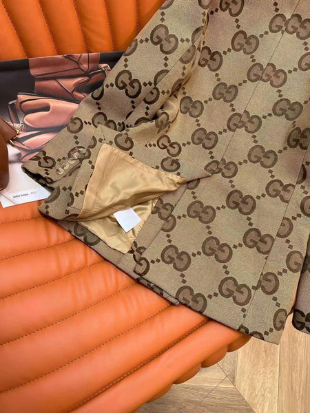 Premium GG Monogram Canvas Women’s Blazer & Pant Suit Set