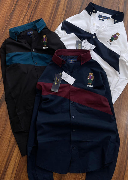 Polo Bear Men’s Colour block  Shirts Premium Casual Collection