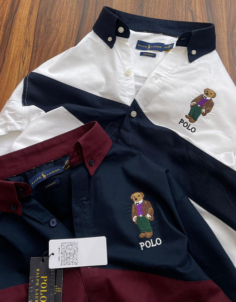 Polo Bear Men’s Colour block  Shirts Premium Casual Collection