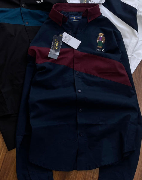 Polo Bear Men’s Colour block  Shirts Premium Casual Collection