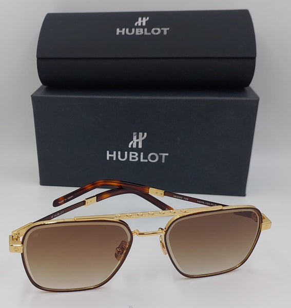 Men’s Gold Tone Square Aviator Sunglasses with Gradient Lenses
