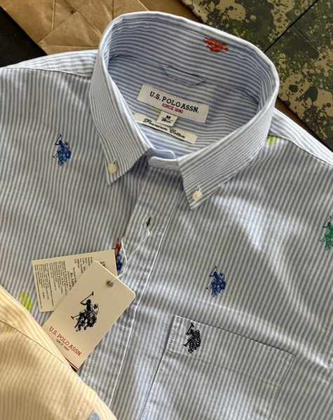 Premium  Classic Multicolor Pony Embroidered Striped Shirts