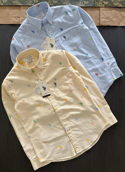 Premium  Classic Multicolor Pony Embroidered Striped Shirts