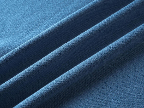 Men’s Blue Cotton Piqué Polo Shirt with Embroidered Pocket Logo