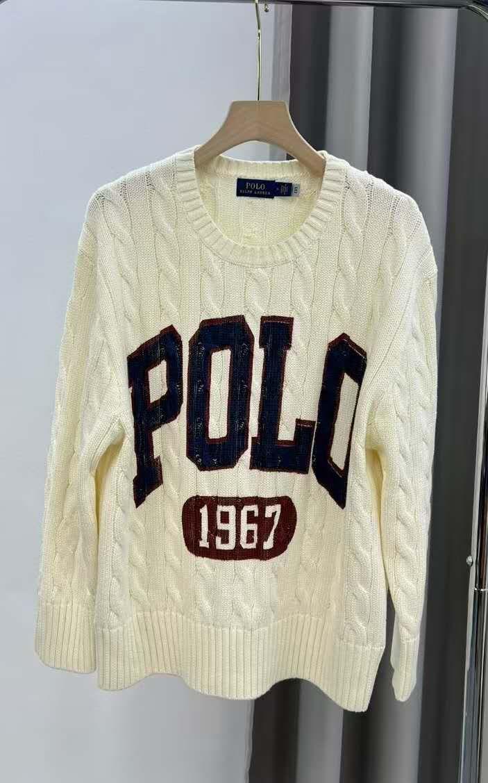 Premium Logo Cable Knit Crewneck Pullover