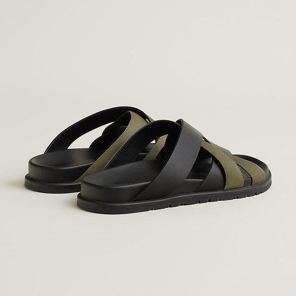 Olive & Black Crossover Comfort Slides  Luxe Everyday Wear