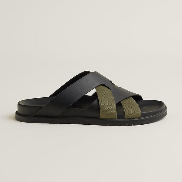 Olive & Black Crossover Comfort Slides  Luxe Everyday Wear