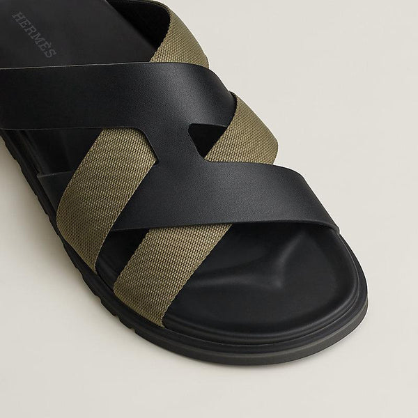 Olive & Black Crossover Comfort Slides  Luxe Everyday Wear