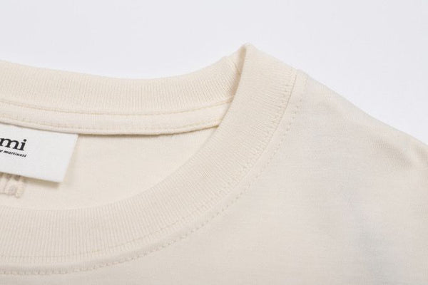 Luxurious Oversized Cream T-shirt With Heart Logo