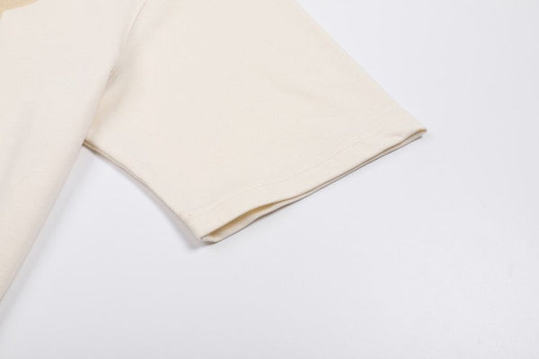 Luxurious Oversized Cream T-shirt With Heart Logo