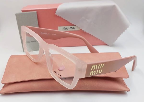 Oversized Pink Eyeglasses Feminine Style with Bold Logo Arms