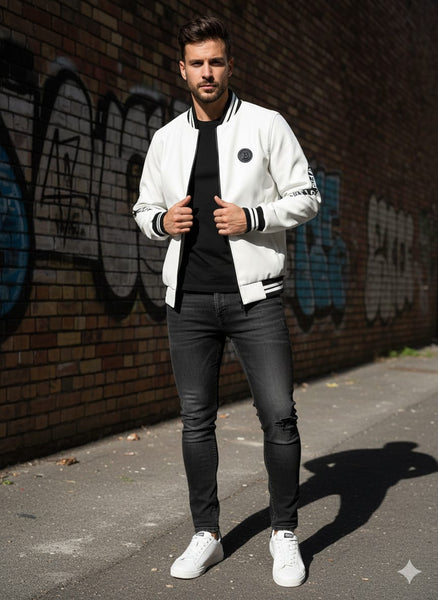 Men’s Premium B Bomber Jacket Stylish Casual Wear  Leather  Jacket