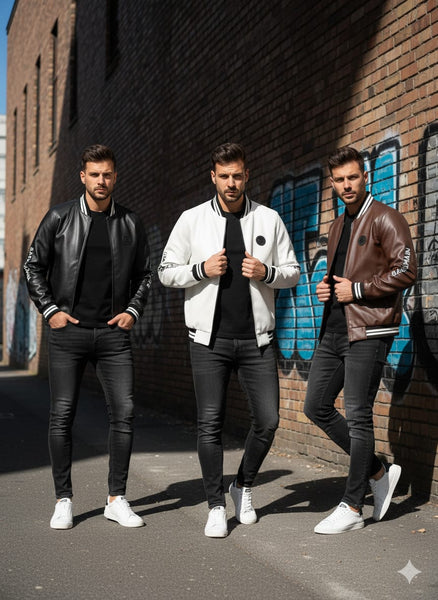 Men’s Premium B Bomber Jacket Stylish Casual Wear  Leather  Jacket